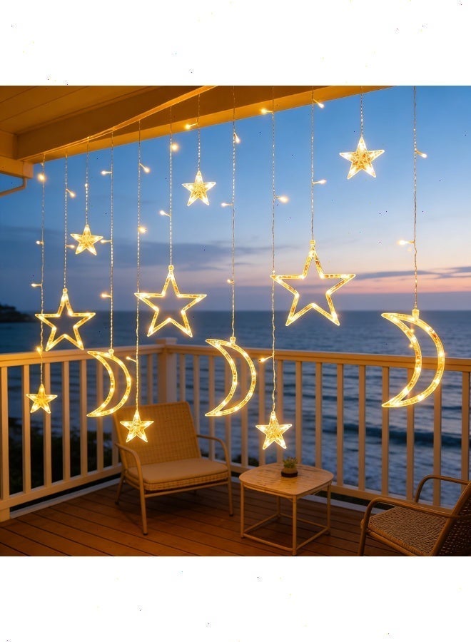 Ramadan Lights Curtain Lights: 8-Mode LED Star-Moon String Lights – Premium Ramadan Decorations with USB Power & Remote Operation - Image 5